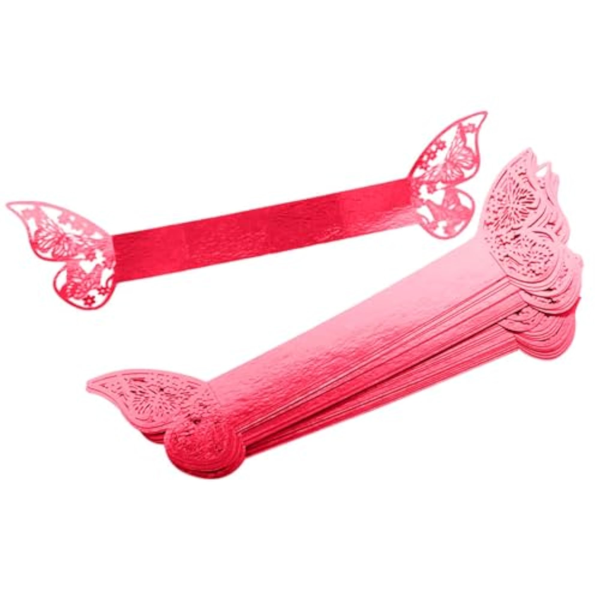 20Pcs Reflective Red Butterfly Napkin Rings for Events